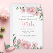 Watercolor Roze 95e Verjaardagsfeestje 