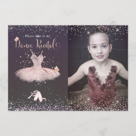 Watercolor Roze Ballerina Jurkje en Vlinders Dansr Kaart