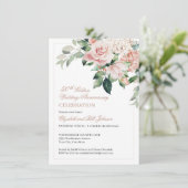 Watercolor Roze Bloemen 50ste Trouwdag  Kaart (Staand voorkant)