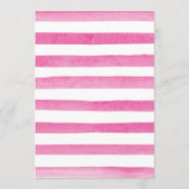 Watercolor Roze Bloemen Bruiloft  Menu (Achterkant)