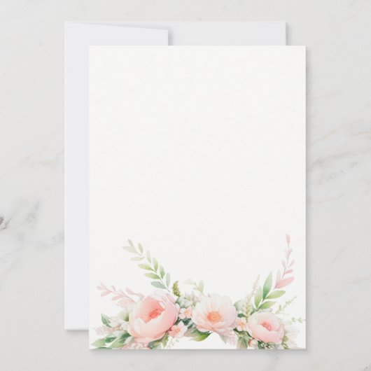 Watercolor Roze Bloemen Bruiloft Save The Date (Achterkant)