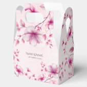 Watercolor Roze Bloemen Favor Doos Bedankdoosjes (Geopend)