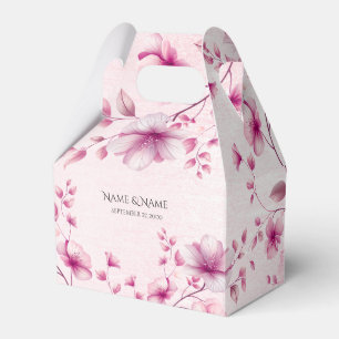 Watercolor Roze Bloemen Favor Doos Bedankdoosjes