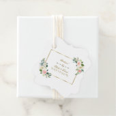 Watercolor Roze Bloemen Goud Navy Bruiloft Bedankjes Labels (In situ)