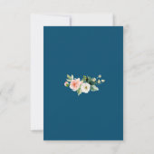 Watercolor Roze Bloemen Goud Navy Bruiloft RSVP Kaartje (Achterkant)