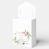 Watercolor Roze Bloemen Gouden Bruilofts Theeparti Bedankdoosjes (Geopend)