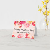 Watercolor Roze Bloemen Moederdag Kaart (Gele Bloem)