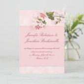 Watercolor Roze Bloemen Post Bruiloftsreceptie Kaart (Staand voorkant)
