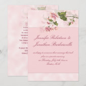 Watercolor Roze Bloemen Post Bruiloftsreceptie Kaart (Voorkant / Achterkant)