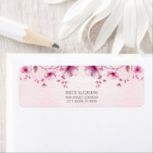 Watercolor Roze Bloemen Retouradres Label (Insitu)