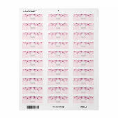 Watercolor Roze Bloemen Retouradres Label (Full Sheet)