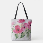 Watercolor Roze Bloemen Tote Bag (Achterkant)