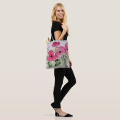 Watercolor Roze Bloemen Tote Bag (Op model)