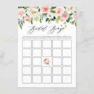 Watercolor Roze Bloemenguirlande Bruids-Shower Bin Informatiekaartje