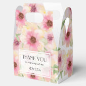 Watercolor Roze Bloemige Dankjewel Bedankdoosjes (Geopend)