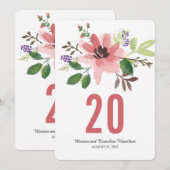 Watercolor Roze Bloemuitbarsting  | Tafelnummer (Voorkant / Achterkant)