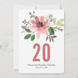 Watercolor Roze Bloemuitbarsting | Tafelnummer