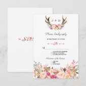 Watercolor Roze Blos Antilles Trouw RSVP (Voorkant / Achterkant)