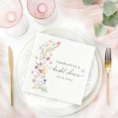 Watercolor Roze Bruiloft Bridal Shower Servet