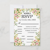 Watercolor Roze Bruiloft RSVP Kaartje (Voorkant)