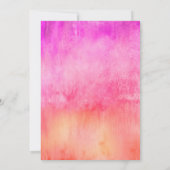 Watercolor Roze en Oranje Bruiloft Kaart (Achterkant)
