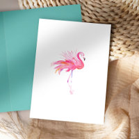 Watercolor Roze Flamingo Cadeaus Wenskaart