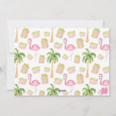 Watercolor Roze Flamingo Monogram Wapenschild Foto Feestdagenkaart (Achterkant)