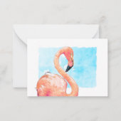 Watercolor Roze Flamingo School Valentijnsdag Notitiekaartje (Voorkant)