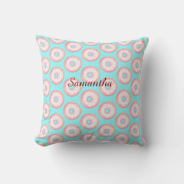 Watercolor Roze Geglazuurde Strooiroomdonuts Kussen