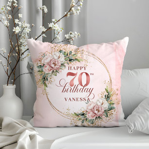 Watercolor Roze Goud Bloemendessin Eucalyptus Kuns Kussen