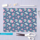 Watercolor Roze Hart Liefdepatroon Valentijnsdag Tissuepapier (Craft)