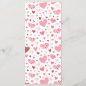 Watercolor Roze Harten Valentijnskaart Menukaart (Achterkant)