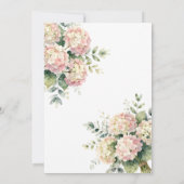 Watercolor Roze Hydrangea Afstudeerfeest Kaart (Achterkant)