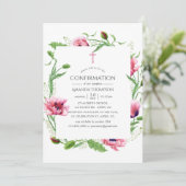 Watercolor Roze Klaprozen Bevestiging Kaart (Staand voorkant)