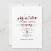 Watercolor Roze Klaprozen Koppel Bruidsa Shower Kaart (Voorkant)