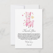 Watercolor Roze Lama Bruiloft Bedankkaart (Voorkant)