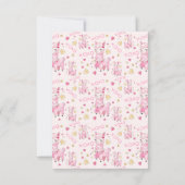 Watercolor Roze Lama Bruiloft Feest Bedankkaart (Achterkant)