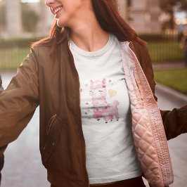 Watercolor Roze Lama T-shirt