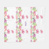 Watercolor Roze Lotus Bloementuin Fleece Deken (Voorkant (Horizontaal))