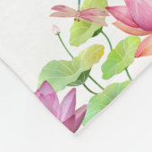 Watercolor Roze Lotus Bloementuin Fleece Deken (Hoek)