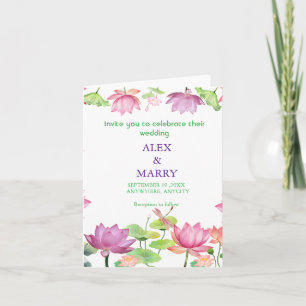 Watercolor Roze Lotus Bloementuin TROUWEN