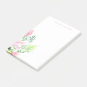 Watercolor Roze Magnolia Bloem Persoonlijk Post-it® Notes (Schuin)