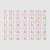 Watercolor Roze Mahjong Kerstboom Tissuepapier (Voorkant)
