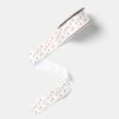 Watercolor Roze Mahjong Tegels Grosgrain Lint (Achterkant)