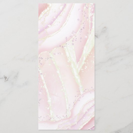 watercolor roze marmer Menu (Achterkant)