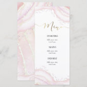 watercolor roze marmer Menu (Voorkant / Achterkant)