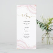 watercolor roze marmeren Menu (Staand voorkant)