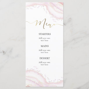 watercolor roze marmeren Menu