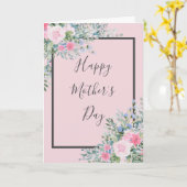 Watercolor Roze Moederdagkaart Kaart (Gele Bloem)