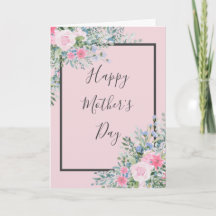 Watercolor Roze Moederdagkaart